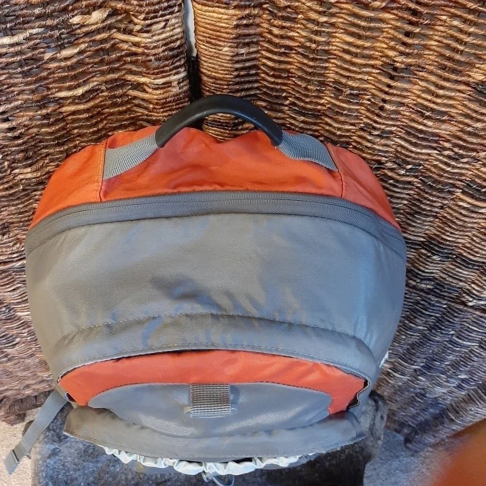 Lands' End Kids Backpack Gray Orange Laptop School Women's Hiking Gorpcore Camp